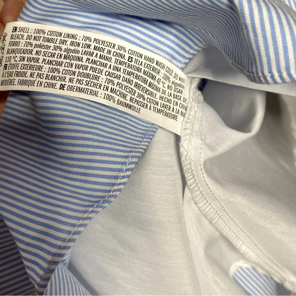 NWOT English Factory Blue Stripe Cold-Shoulder Shirtdress — S - Picture 5 of 6